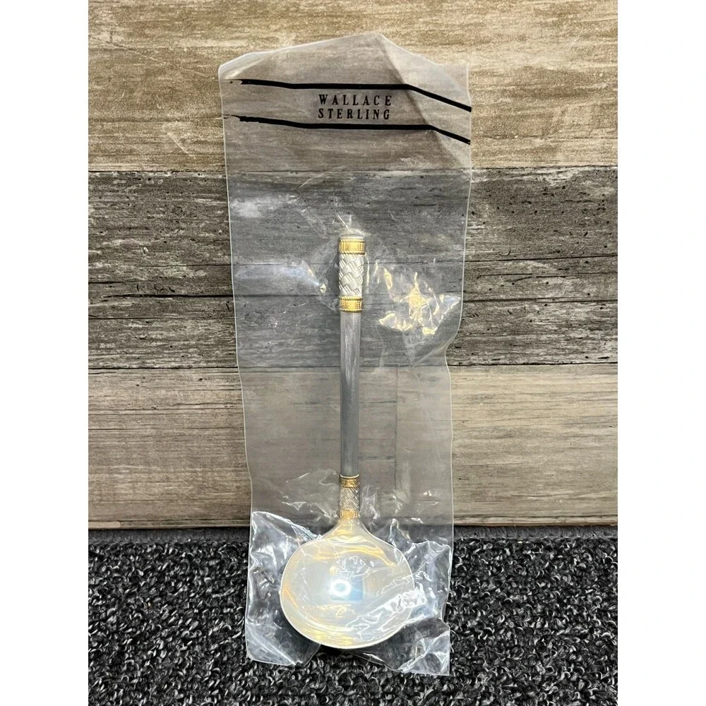 Aegean Weave Gold by Wallace Sterling Silver Gravy Ladle 6 1/2